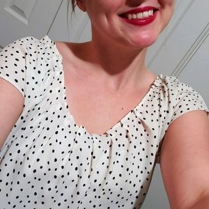 Large polkadot blouse